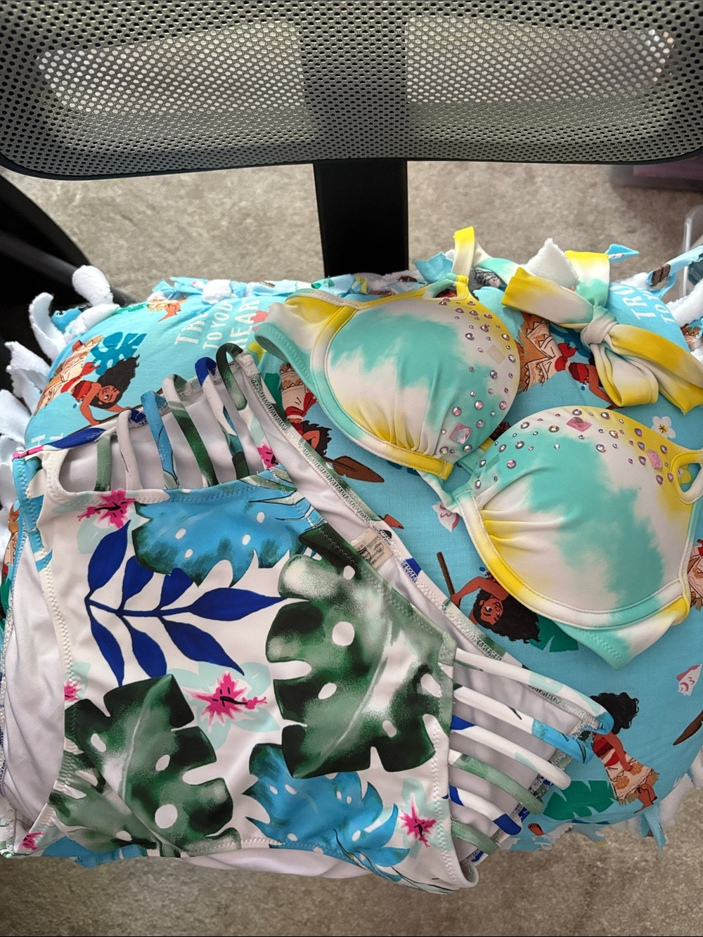 Victoria's Secret Turquoise, Yellow & Green Tropical Bikini Set